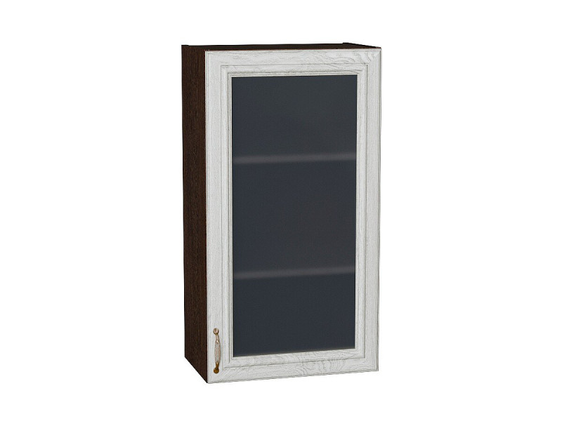 920*500* Шкаф верхний с 1-ой остекленной дверцей Шале White Dreamline Graphite